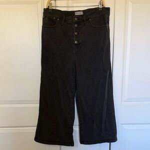 Madewell Black Denim Button-Front Jeans (32)